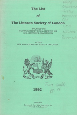 The list of The Linnean Society of London.