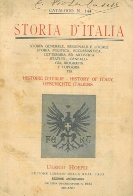Image du vendeur pour Storia d'Italia. mis en vente par Libreria Piani