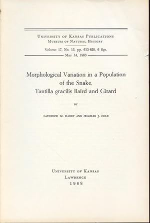 Image du vendeur pour Morphological Variation in a Population of the Snake, Tantilla Gracilis Baird and Girard mis en vente par Frank's Duplicate Books