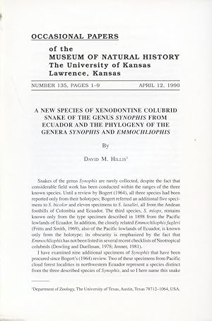 Immagine del venditore per A New Species of Xenodontine Colubrid Snake of the Genus Synophis from Ecuador and the Phylogeny of the Genera Synophis and Emmochliophis venduto da Frank's Duplicate Books