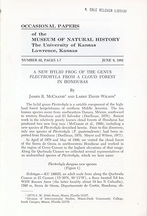 Immagine del venditore per A New Hylid Frog of the Genus Plectrohyla from a Cloud Forest in Honduras venduto da Frank's Duplicate Books