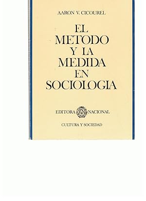 Image du vendeur pour EL MTODO Y LA MEDIDA EN SOCIOLOGA mis en vente par Librera Torren de Rueda