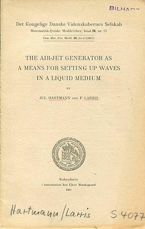 Seller image for The Air-Jet Generator as a Means for setting up Waves in a liquid Medium. for sale by Antiquariat am Flughafen