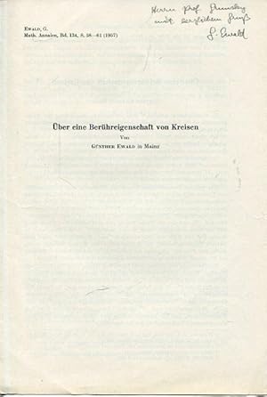 Bild des Verkufers fr ber eine Berhreigenschaft von Kreisen. zum Verkauf von Antiquariat am Flughafen