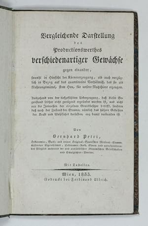 Bild des Verkufers fr Vergleichende Darstellung des Productionswerthes verschiedenartiger Gewchse gegen einander [.]. zum Verkauf von Antiquariat INLIBRIS Gilhofer Nfg. GmbH