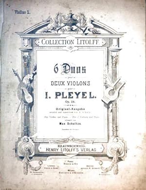 6 Duos pour Deux Violons pas I. Pleyel - Op. 24 [Violino 1. -- 1.Violinenstimme], Originalausgabe...