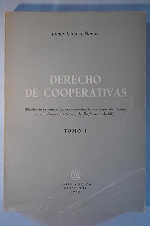 Imagen del vendedor de Derecho de cooperativas. Tomo 1 a la venta por NOMBELA LIBROS USADOS