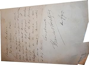 Mot autographe signée d' Ivan De Woestyne, adressée à Mme Dubois pour impression de chapitre d'u...