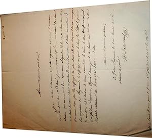 Lettre autographe sur papier filigrané roi de France et de Navarre signée lavocat Henri Lefebvre...