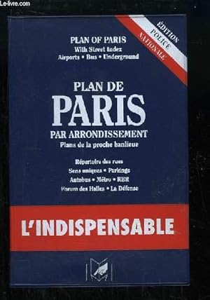 Bild des Verkufers fr Plan de Paris par Arrondissement. Plan de la proche banlieue. zum Verkauf von Le-Livre