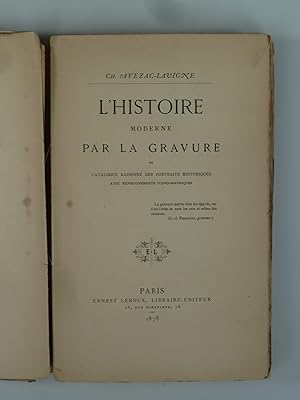 Bild des Verkufers fr L'Histoire moderne par la Gravure. zum Verkauf von Antiquariat Dorner