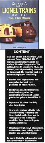 Seller image for Greenberg's Guide to Lionel Trains, 1901-1942 - Volume II: O and OO Gauges, 2nd Edition for sale by COLLECTOPHILE