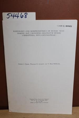 Immagine del venditore per Karyology and Morphometrics of Peters' Tent-Making Bat, Uroderma Bilobatum Peters (Chiroptera, Phyllostomatidae) venduto da Princeton Antiques Bookshop