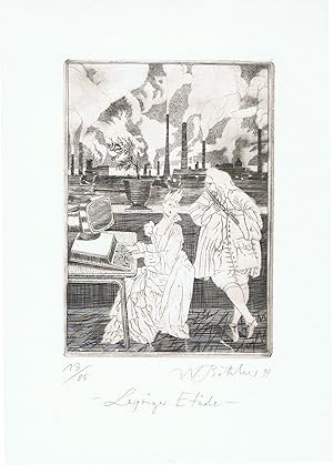 Bild des Verkufers fr Leipziger Etde. Original-Graphik signiert zum Verkauf von alt-saarbrcker antiquariat g.w.melling