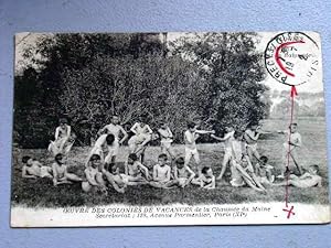 Carte Postale Ancienne - OEUVRES DES COLONIES DE VACANCES de la Chaussée du Maine. Secrétariat : ...