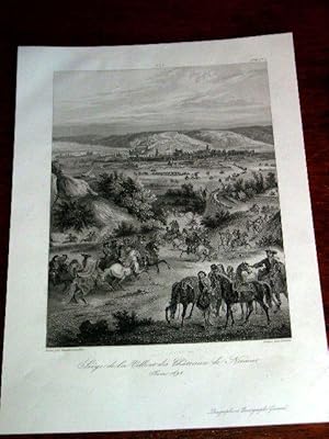 Bild des Verkufers fr Gravure sur acier "Sige de la Ville et des Chateaux de Namur" grave par Aubert d'aprs Vandermeulen - Diagraphe et Pantographe Gavard. zum Verkauf von JOIE DE LIRE