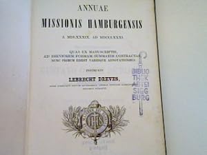 Bild des Verkufers fr Annuae Missionis Hamburgensis: A MDLXXXIX. ad MDCCLXXI. zum Verkauf von books4less (Versandantiquariat Petra Gros GmbH & Co. KG)