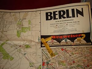 Berlin mit den 20 Verwaltungsbezirken. Pharus-Plan. (Östliche Hälfte). Mit 4 Nebenkarten.