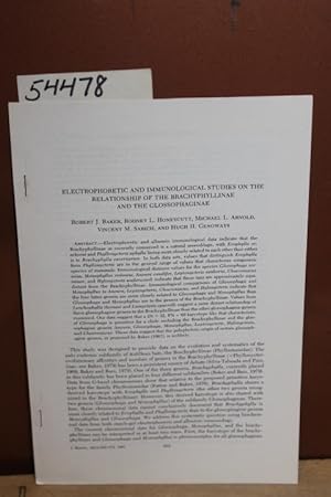 Image du vendeur pour Electrophoretic and Immunological Studies on the Relationship of the Brachyphyllinae and the Glossophaginae mis en vente par Princeton Antiques Bookshop