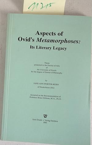 Bild des Verkufers fr Aspects of Ovid's Metamorphoses : Its Literary Legacy zum Verkauf von Antiquariat Trger