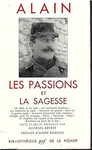 Seller image for Les Passions et la Sagesse. Texte etabli et presente par Georges Beneze. Preface d'Andre Bridoux.? for sale by BookStore Jerusalem