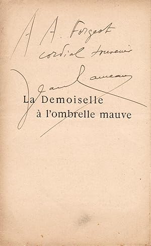Envoi autographe signé de Jean Rameau sur le faux-titre de La Demoiselle à l'ombrelle mauve (Paul...