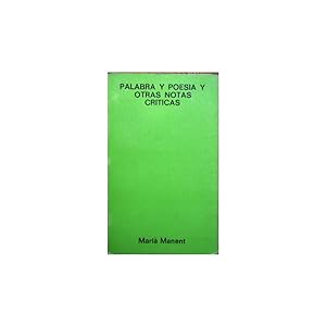 Immagine del venditore per Palabra y poesa y otras notas crticas venduto da Librera Salamb