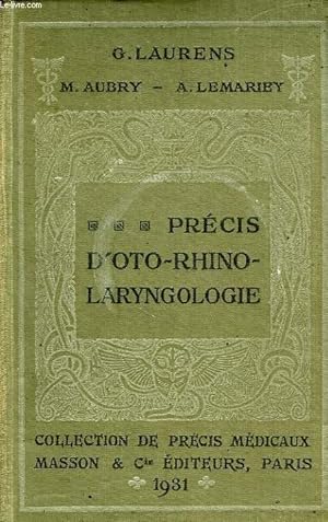 Seller image for PRECUS D'OTO-RHINO-LARYNGOLOGIE for sale by Le-Livre