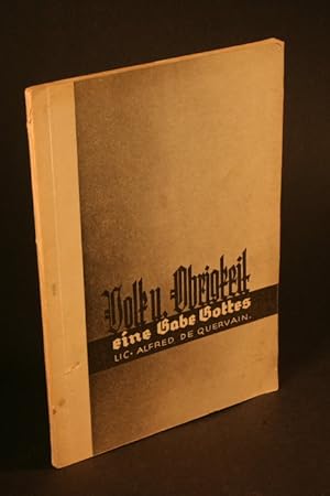 Imagen del vendedor de Volk und Obrigkeit : eine Gabe Gottes. a la venta por Steven Wolfe Books