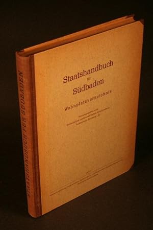 Immagine del venditore per Staatshandbuch fr Sdbaden. Wohnplatzverzeichnis. venduto da Steven Wolfe Books