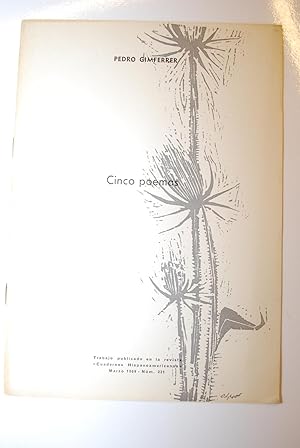 Bild des Verkufers fr Cinco Poemas. zum Verkauf von BALAGU LLIBRERA ANTIQURIA
