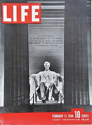 Life Magazine February 11, 1946 - Cover: Lincoln Memorial