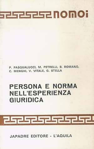 Immagine del venditore per Persona e norma nell'esperienza giuridica. A cura di S. Cotta. venduto da Libreria Oreste Gozzini snc