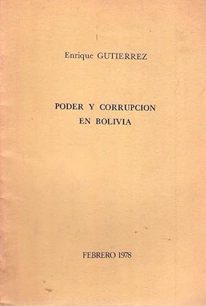 PODER Y CORRUPCION EN BOLIVIA