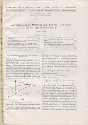 Immagine del venditore per Zur Ermittlung der Strmung eines Krmn-Tsien-Gases um ein vorgegebenes Profil. venduto da Antiquariat am Flughafen