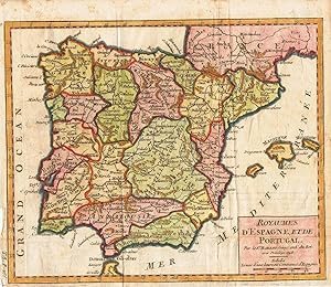 Bild des Verkufers fr MAPA DE ROYAUMES DESPAGNE ET DE PORTUGAL zum Verkauf von Librera Torren de Rueda