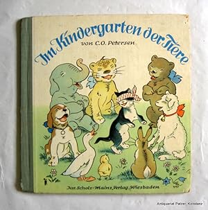 Im Kindergarten der Tiere. Wiesbaden, Jos. Scholz-Mainz, (1950). Kl.-4to. Durchgehend mit ganzsei...