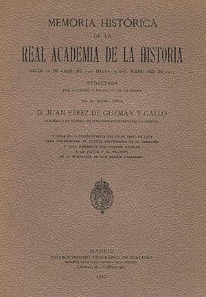 Bild des Verkufers fr MEMORIA HISTRICA DE LA REAL ACADEMIA DE LA HISTORIA DESDE 16 DE ABRIL DE 1916 HASTA 15 DEL MISMO MES DE 1917. zum Verkauf von Librera Torren de Rueda