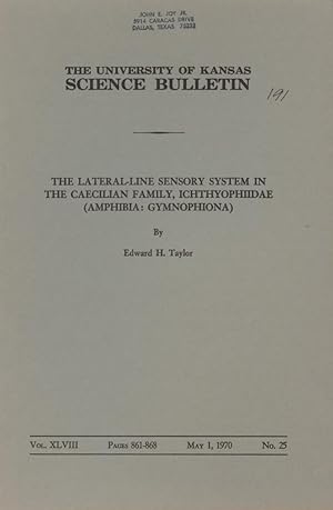 Bild des Verkufers fr The Lateral-Line Sensory System in the Caecilian Family, Ichthyophiidae (Amphibia: Gymnophiona) zum Verkauf von Frank's Duplicate Books