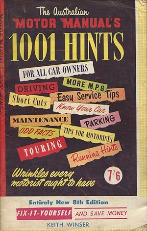 Image du vendeur pour 1001 Hints for Motorists. mis en vente par Lost and Found Books