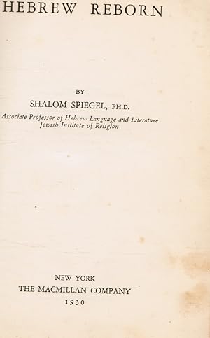 Seller image for Hebrew Reborn for sale by Bookshop Baltimore