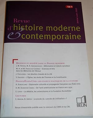 Imagen del vendedor de Revue d'histoire moderne et contemporaine - tome 48 - n1, janvier-mars 2001. a la venta por PAROLES