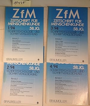 Zeitschrift Für Menschenkunde, Schriftpsychologie Und Schriftvergleichung - ZfM - 4 Hefte, 94 - 5...