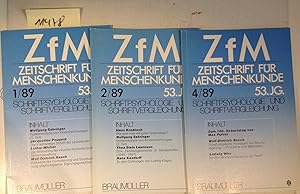 Zeitschrift Für Menschenkunde, Schriftpsychologie Und Schriftvergleichung - ZfM - Hefte 1/2/4, 89...