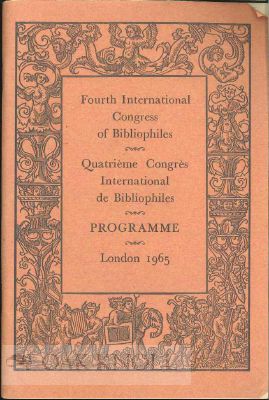 Seller image for FOURTH INTERNATIONAL CONGRESS OF BIBLIOPHILES (QUATRIME CONGRS INTERNATIONAL DE BIBLIOPHILES) for sale by Oak Knoll Books, ABAA, ILAB