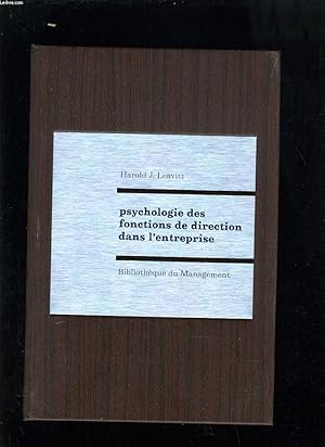 Bild des Verkufers fr PSYCHLOGIE DES FONCTIONS DE DIRECTION DANS L'ENTREPRISE zum Verkauf von Le-Livre