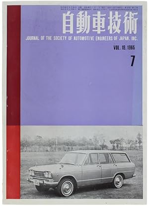 JOURNAL OF THE SOCIETY OF AUTOMOTIVE ENGINEERS OF JAPAN. Vol. 19, 1965, no. 7.: