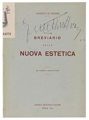 BREVIARIO DELLA NUOVA ESTETICA. Per studenti e amatori d'arte.: