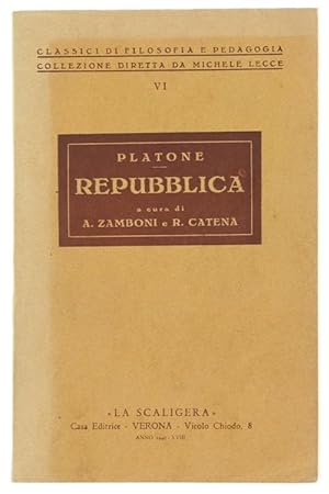 Seller image for REPUBBLICA. Traduzione di R.Catena. Introduzione e note di A.Zamboni.: for sale by Bergoglio Libri d'Epoca