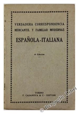 Bild des Verkufers fr VERDADERA CORRESPONDENCIA MERCANTIL Y FAMILIAR MODERNAS ESPANOLA-ITALIANA.: zum Verkauf von Bergoglio Libri d'Epoca